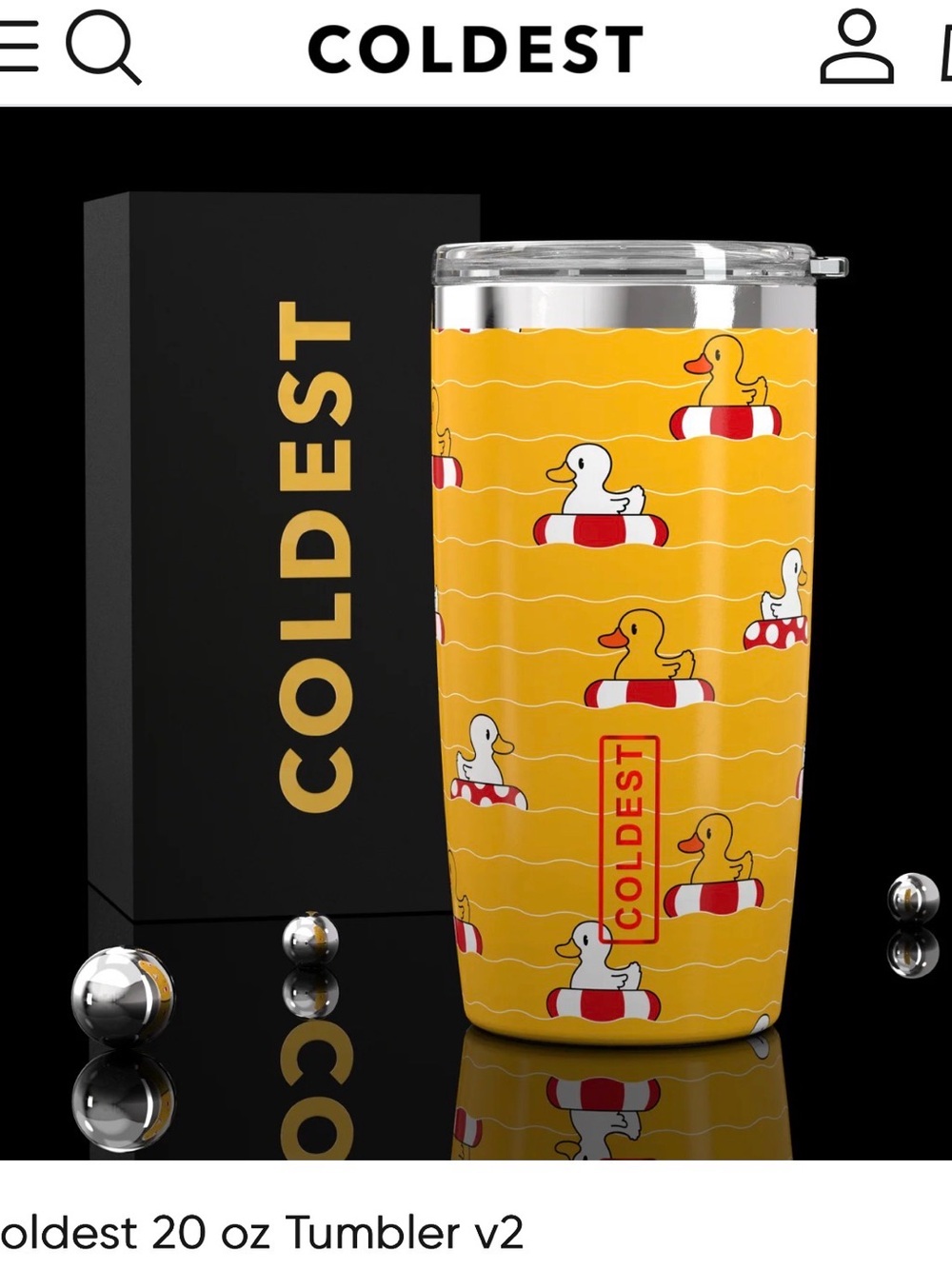 COLDest Yellow Duck Pattern 20 oz Tumbler